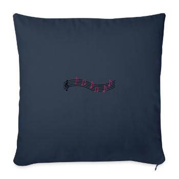 notes de musique 2 - Housse de coussin décorative 45 x 45 cm - bleu marine - Devant