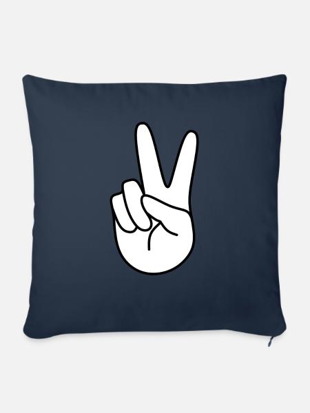 Sieg, weiß - Sofakissenbezug 45 x 45 cm - Navy