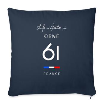 Das Leben ist besser in ORNE Nummer 61 Normandie - Sofakissenbezug 45 x 45 cm - Navy - Vorne