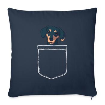 Dacker Poitrine Poitrine Animal Chien Cadeau - Housse de coussin décorative 45 x 45 cm - bleu marine - Devant