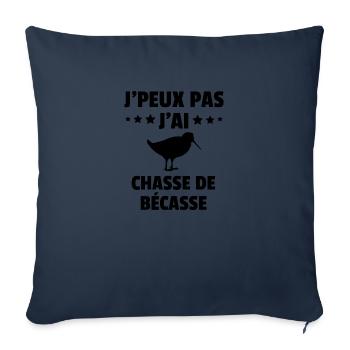 j'peux pas j'ai chasse de bécasse - Housse de coussin décorative 45 x 45 cm - bleu marine - Devant