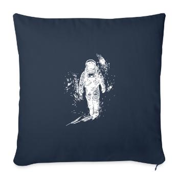 Lonely astronaut walk in moondust desert - Sofa pillowcase 17,3'' x 17,3'' (45 x 45 cm) - navy - Front