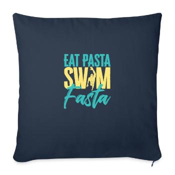 Eat Pasta Swim Fasta Funny Swimming - Sofa pillowcase 17,3'' x 17,3'' (45 x 45 cm) - navy - Front