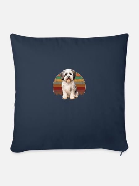 havanese dog, havanese mom - Sofakissenbezug 45 x 45 cm - Navy