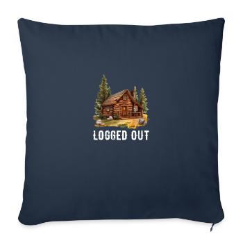 Cabane déconnectée, cabine extérieure - Housse de coussin décorative 45 x 45 cm - bleu marine - Devant
