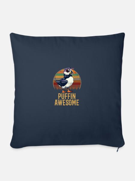 puffin awesome, puffin - Sofakissenbezug 45 x 45 cm - Navy