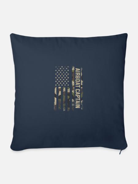 airboat american flag - Sofakissenbezug 45 x 45 cm - Navy