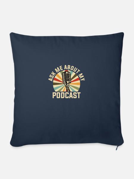 Podcast Podcaster - Sofakissenbezug 45 x 45 cm - Navy