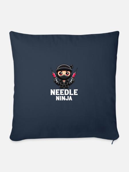 Needle Ninja, funny phlebotomist - Sofakissenbezug 45 x 45 cm - Navy