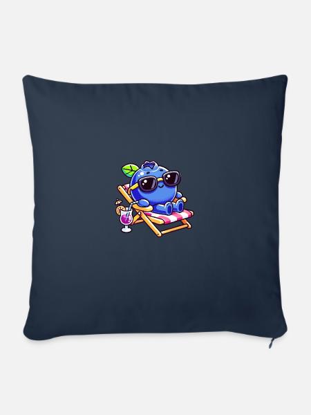 blueberry whisperer, blueberry - Sofakissenbezug 45 x 45 cm - Navy