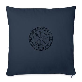 boussole viking 01 - Housse de coussin décorative 45 x 45 cm - bleu marine - Devant