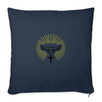 colombe de l'esprit saint 02 - Housse de coussin décorative 45 x 45 cm - bleu marine - Devant