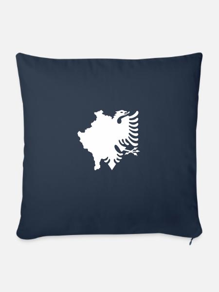 Kosovo - Albaner weiß - Sofakissenbezug 45 x 45 cm - Navy