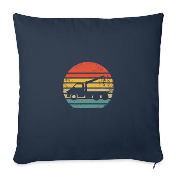 Rétro dépanneuse vintage dépanneurs vintage - Housse de coussin décorative 45 x 45 cm - bleu marine - Devant