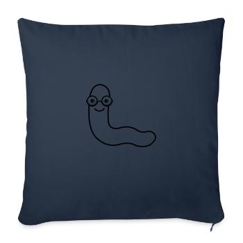 buecherwurm 01 - Housse de coussin décorative 45 x 45 cm - bleu marine - Devant