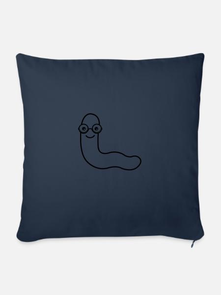 buecherwurm 01 - Sofakissenbezug 45 x 45 cm - Navy
