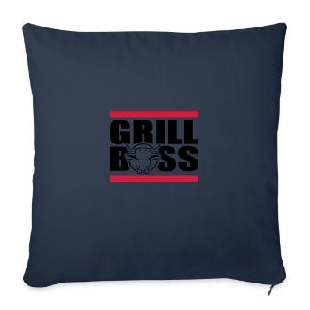 patron de grill - Housse de coussin décorative 45 x 45 cm - bleu marine - Devant