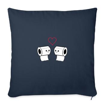 toilet paper in love 002 - Sofa pillowcase 17,3'' x 17,3'' (45 x 45 cm) - navy - Front