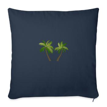 palm tree palm palms 2305 S - Sofa pillowcase 17,3'' x 17,3'' (45 x 45 cm) - navy - Front