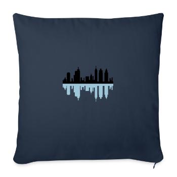 toits de la ville - Housse de coussin décorative 45 x 45 cm - bleu marine - Devant