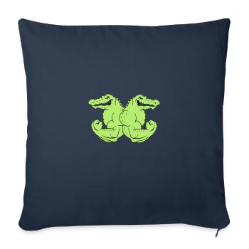 crocodiles forts 2 - Housse de coussin décorative 45 x 45 cm - bleu marine - Devant