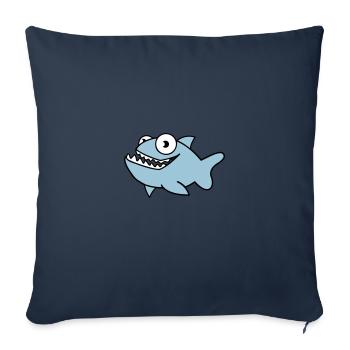 piranha 02 - Housse de coussin décorative 45 x 45 cm - bleu marine - Devant