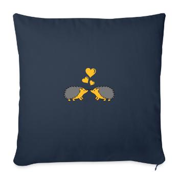 hedgehog in love - Sofa pillowcase 17,3'' x 17,3'' (45 x 45 cm) - navy - Front