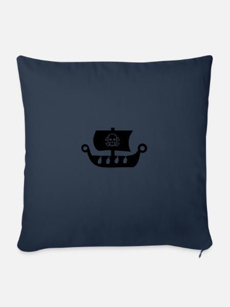 piratenschiff - Sofakissenbezug 45 x 45 cm - Navy