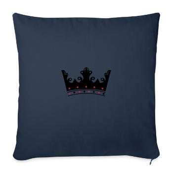 couronne - Housse de coussin décorative 45 x 45 cm - bleu marine - Devant