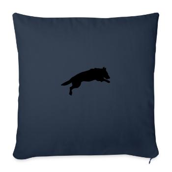 chien - Housse de coussin décorative 45 x 45 cm - bleu marine - Devant