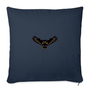 chouette faune 01 - Housse de coussin décorative 45 x 45 cm - bleu marine - Devant
