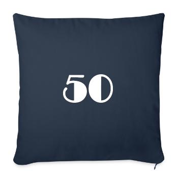 50 YEARS. 50th ANNIVERSARY. BIRTHDAY 50 YEARS. 50 - Sofa pillowcase 17,3'' x 17,3'' (45 x 45 cm) - navy - Front
