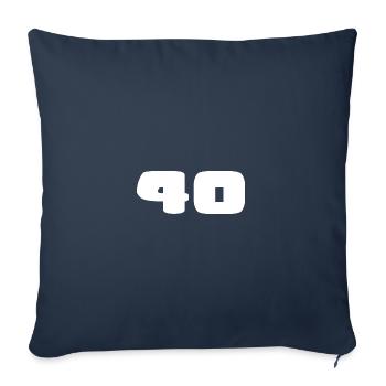 40. 40 ANS. 40e ANNIVERSAIRE. ANNIVERSAIRE 40 ANS. - Housse de coussin décorative 45 x 45 cm - bleu marine - Devant