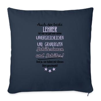 Bester Lehrer Shirt - Sofakissenbezug 45 x 45 cm - Navy - Vorne