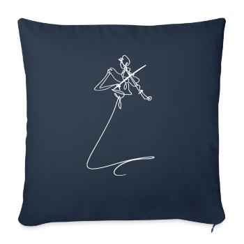 violon - Housse de coussin décorative 45 x 45 cm - bleu marine - Devant
