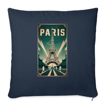 Paris | France | Sports Competition | 2024 | - Sofa pillowcase 17,3'' x 17,3'' (45 x 45 cm) - navy - Front