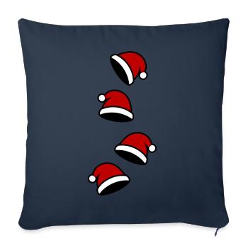 Chapeau de Père Noël Noël - Housse de coussin décorative 45 x 45 cm - bleu marine - Devant