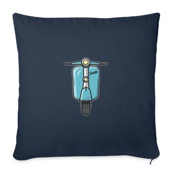 Scooter Motorroller Roller - Sofakissenbezug 45 x 45 cm - Navy - Vorne