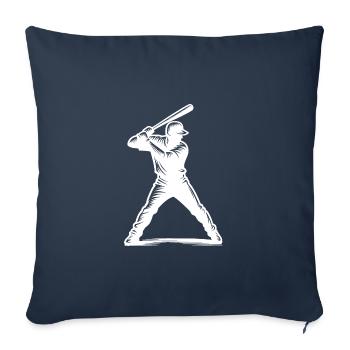 Baseball player with baseball bat - Sofa pillowcase 17,3'' x 17,3'' (45 x 45 cm) - navy - Front