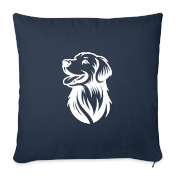 Elegant Golden Retriever Dog Portrait - Sofa pillowcase 17,3'' x 17,3'' (45 x 45 cm) - navy - Front