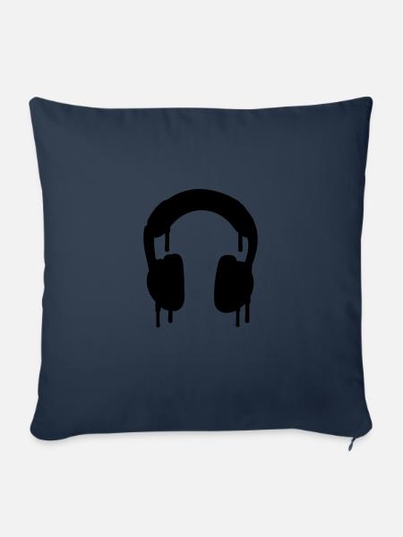 headphones laeufer - Sofakissenbezug 45 x 45 cm - Navy