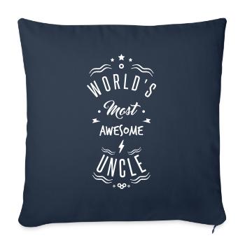 AWESOME UNCLE - Housse de coussin décorative 45 x 45 cm - bleu marine - Devant