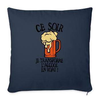 ajouter age transforme alcool vomi anniv - Housse de coussin décorative 45 x 45 cm - bleu marine - Devant