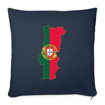 Portugal flag and map - Sofa pillowcase 17,3'' x 17,3'' (45 x 45 cm) - navy - Front