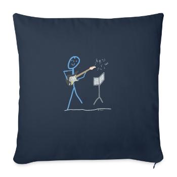 E Guitar Stick Figure Bass Music Rock - Housse de coussin décorative 45 x 45 cm - bleu marine - Devant