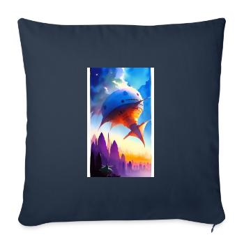 Extraterrestre | OVNI | Vaisseau spatial | PAU | étranger - Housse de coussin décorative 45 x 45 cm - bleu marine - Devant
