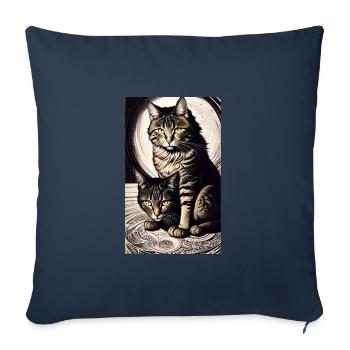 Cat | Pet | Cat Fan | cute | Kitten - Sofa pillowcase 17,3'' x 17,3'' (45 x 45 cm) - navy - Front