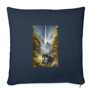Wolf | Predator | Dog | Mystical - Sofa pillowcase 17,3'' x 17,3'' (45 x 45 cm) - navy - Front