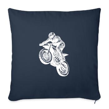Motorcycle Racing, Off-Road Jumping, Off-Road Riding - Sofa pillowcase 17,3'' x 17,3'' (45 x 45 cm) - navy - Front