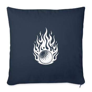 Balle de golf brûlante dans le style Flamme ardente - Housse de coussin décorative 45 x 45 cm - bleu marine - Devant